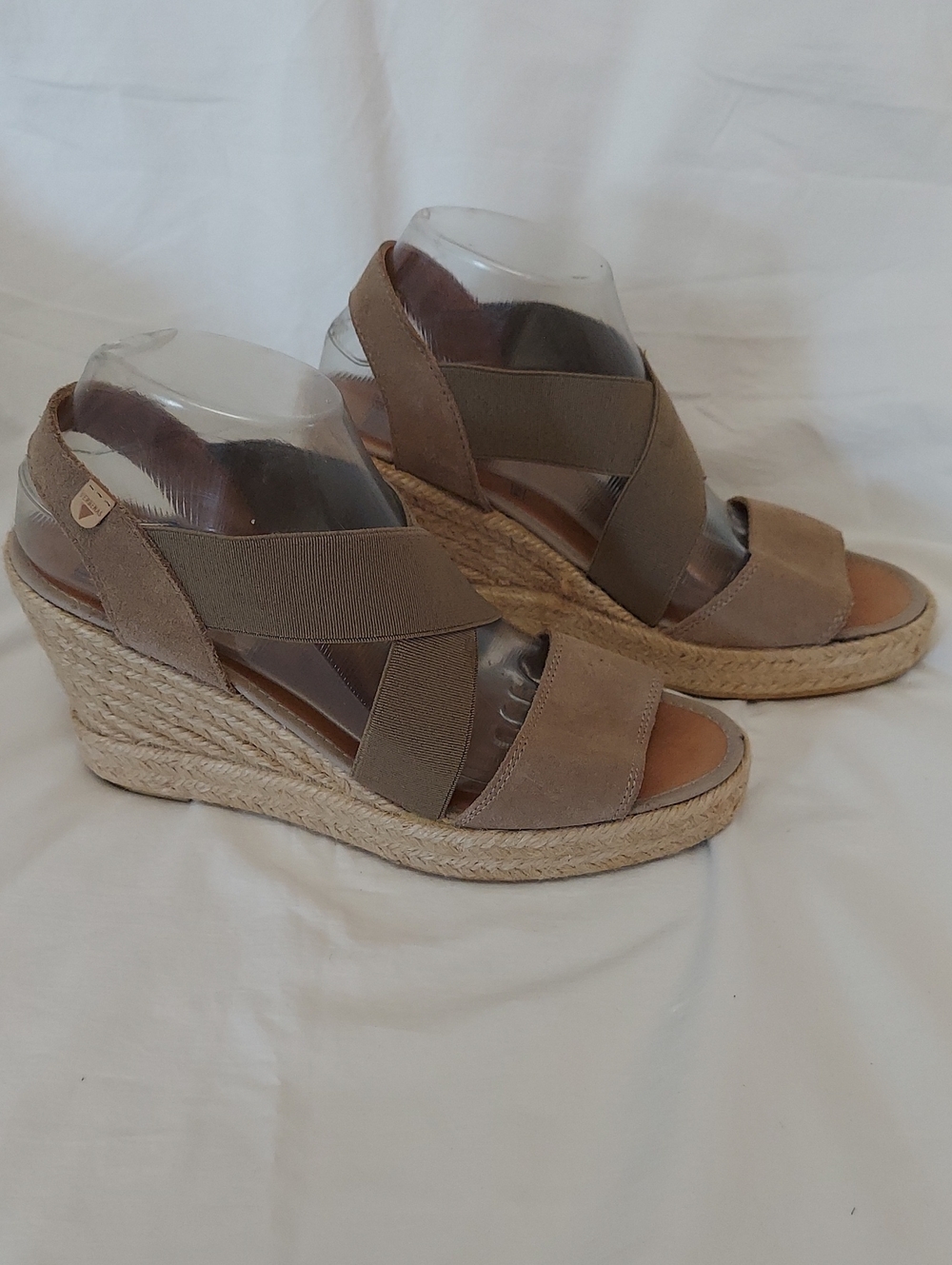 Verbenas WEDGES SILVIA SERRAJE PIEDRA Open Toe Espadrille Cross Strap Womens 40